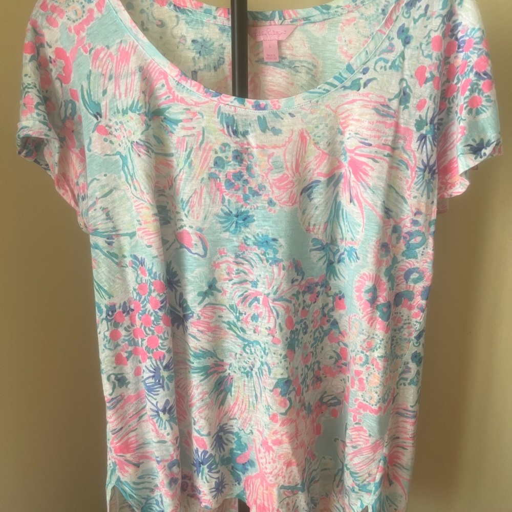Lilly Pulitzer Linen Floral Top Large